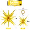 10 Pcs Gold Star Balloons Explosion Balloons Foil Cone Balloon Magic for Birthday Wedding Anniversary Party Backdrops Decorations Supplies, 6 Pcs 22Inches and 4 Pcs 27Inches view 2