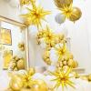 10 Pcs Gold Star Balloons Explosion Balloons Foil Cone Balloon Magic for Birthday Wedding Anniversary Party Backdrops Decorations Supplies, 6 Pcs 22Inches and 4 Pcs 27Inches view 4