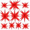 10 Pcs Red Star Balloons Explosion Starburst Balloons Foil Cone Balloon Magic for Birthday Wedding Anniversary Party Backdrops Decorations Supplies, 6 Pcs 22Inches and 4 Pcs 27Inches view 1