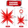10 Pcs Red Star Balloons Explosion Starburst Balloons Foil Cone Balloon Magic for Birthday Wedding Anniversary Party Backdrops Decorations Supplies, 6 Pcs 22Inches and 4 Pcs 27Inches view 2