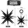10 Pcs Black Star Balloons Explosion Balloons Foil Cone Balloon Magic for Birthday Wedding Anniversary Party Backdrops Decorations Supplies, 6 Pcs 22 Inches and 4 Pcs 27 Inches view 2