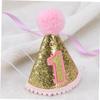 ABOOFAN 3pcs Glitter Adjustable Birthday Cone Hat for Girls Party Hat Glitter for Birthday Celebrations and Memorable Photo view 3