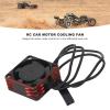 Uxsiya Brushless Motor ESC Cooling Fan, High Speed Dissipation 25x25mm Aluminium Alloy RC Electric Motor Cooling Fan Solid Construction Universal Fit for RC Car (Red) view 3