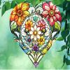 10 Inch Flowers Heart Shaped Wind Spinner Yard Decor Aluminum Sublimated Garden Art Indoor Outdoor 3D Kinetic view 1