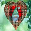 10 Inch Red Plaid Glitter Gnome Heart Shaped Wind Spinner Yard Decor Aluminum Sublimated Garden Art Indoor Outdoor 3D Kinetic view 1