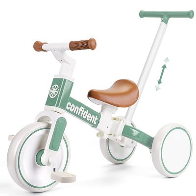 XIAPIA Tricycle for Toddlers 1-3 Year Olds, 5 in 1 Toddler Balance Bike with Removable Pedal, Push Trike Toys with Adjustable Pushrod for 2 3 4 5 Year Old Boys & Girls, Birthday Gifts for Kids
