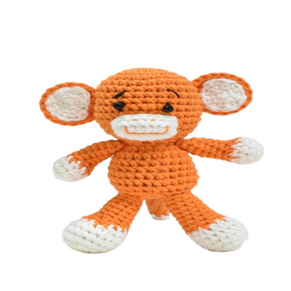 Bigfoot Monkey Crochet Doll Handmade Amigurumi Plush Toy VAC (Orange)