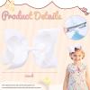 2PCS Oaoleer Layered Grosgrain Ribbon Alligator Hair Clips, White 6-inch Barrettes for Girls, Infants, Toddlers, Kids, and Teens view 3
