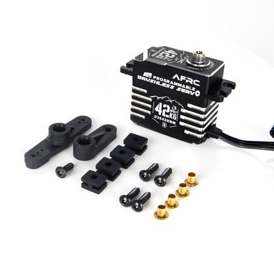 42KG High Torque Programmable Brushless Servo Waterproof IP67 for 1/5 1/8 1/10 RC Car RC Boat Fixed-Wing Hlicopter Airplane (Black)