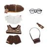 niannyyhouse 20cm Plush Doll Clothes Hat Shirt Vest Pants Tie Backpack Glasses Mailman Set 8in Doll Accessories Dress Up view 1