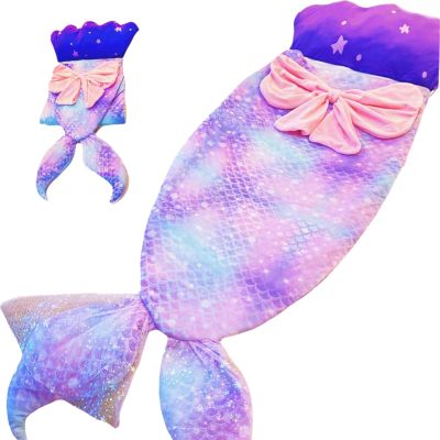 Nalexmi Mermaid Kids Sleeping Bag with Pillow, Large Animal Slumber Bag, Machine Washable, Perfect for Camping, Travel, Sleepovers & Indoor Play, Slumber Bags for Kids with Pillow, Girls