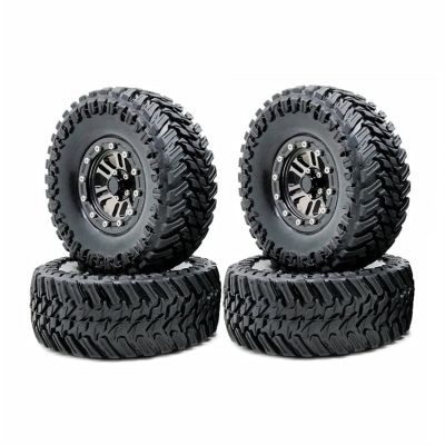 4Pcs 1.9Inch Beadlock Wheel Rim & Rubber Tire Set 108MM for 1/10 RC Crawler Axial SCX10 90046 AXI03007 for Traxxas TRX4 Modification Accessories