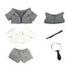 niannyyhouse 20cm Plush Doll Clothes Coat Shirt Pants Vest Belt Tie Suit 8in Doll Dress Up (Grey) view 1