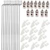 12Pcs Adjustable Pushrod Connector Linkage Stopper 1.8mm + 12Pcs Nylon Control Horns 21x10 mm + 12Pcs 1.5 x 450mm Z Push Rods Parts Compatible for RC Airplane Plane Boat Replacement (12pc) view 1
