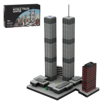 Aetheria World Trade Center Building Toy Set, WTC Architecture Landmark Building Set, 1:2000 Modular House Building Construction Toy for Adults (982 Pieces), Design by bru_bri_mocs