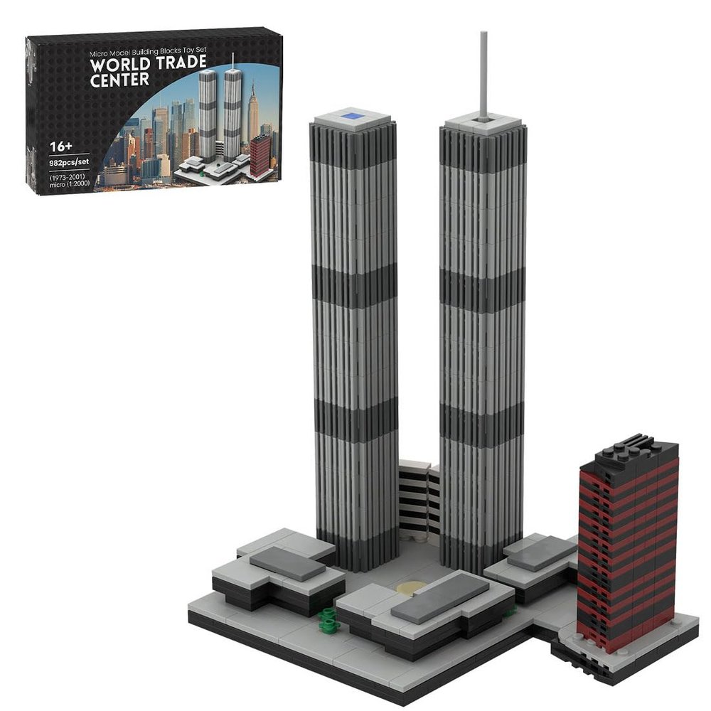 Aetheria World Trade Center Building Toy Set, WTC Architecture Landmark Building Set, 1:2000 Modular House Building Construction Toy for Adults (982 Pieces), Design by bru_bri_mocs