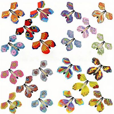 JEGGE Multiple Pieces Magic Wind Up Flying Butterfly, Rubber Band Powered Magic Fairy Flying Toy, Bookmark Greeting Card Surprise Gift Party Favor, No Gift Box Include(Random Color,40Pcs)