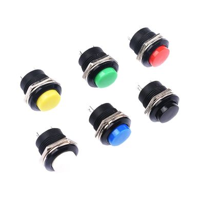 10pcs Momentary Push Button Switch 16mm Momentary 6A/125VAC 3A/250VAC Round Switches R13-507 Black RED Green White Blue Yellow (Color : Blue, Size : 10PCS) (Color : Blue, Size : 10PCS)