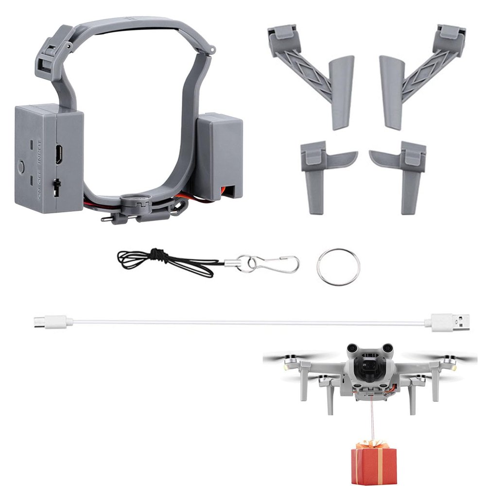 Airdrop System Device with Landing Gear for DJI Air 3 Drone Airdrop Payload Release Drop System Device Clip Delivery Transport for DJI Air 3 Wedding/Fishing Line Bait Ring Thrower