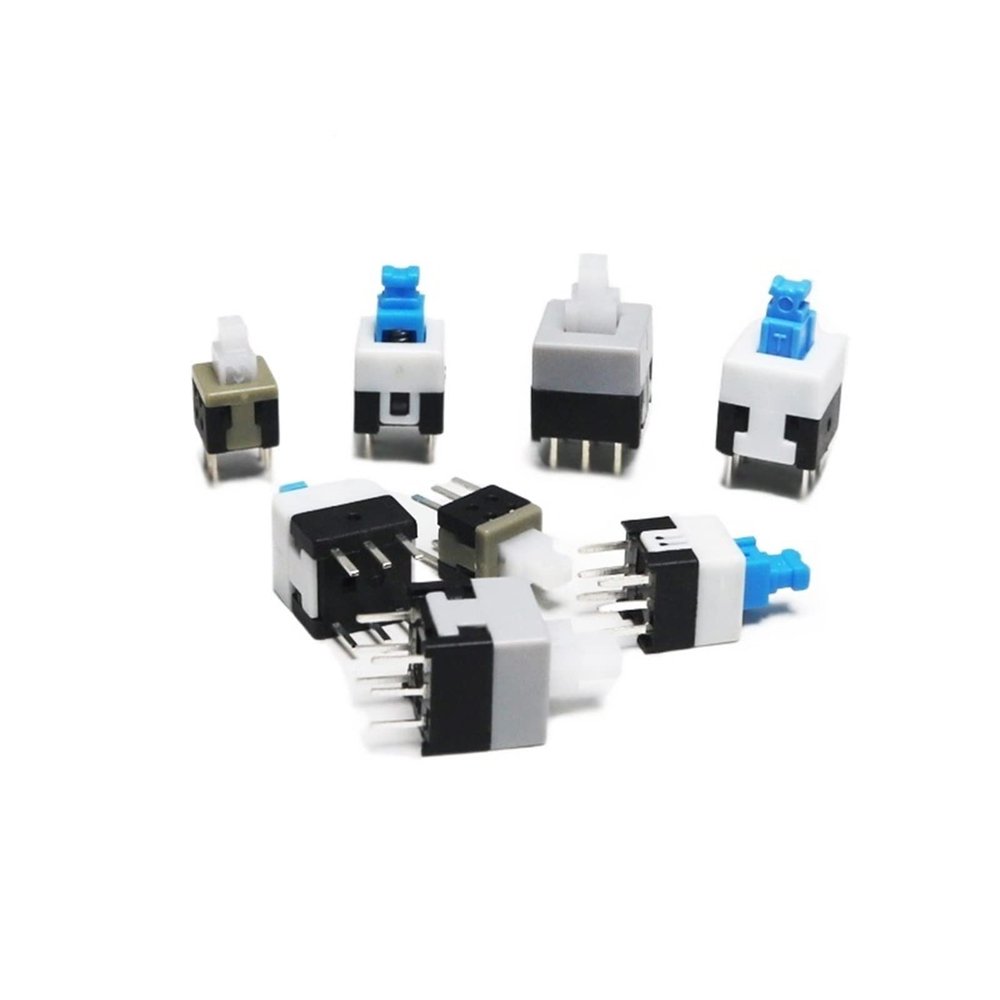 10PCS/LOT 5.8x5.8 7x7 8x8 8.5x8.5mm Self Locking/Unlock Push Tactile Power Micro Switch 6 Pin Button Switches (Size : No Lock, Color : 7x7mm) (Color : 7x7mm, Size : Self-Locking)