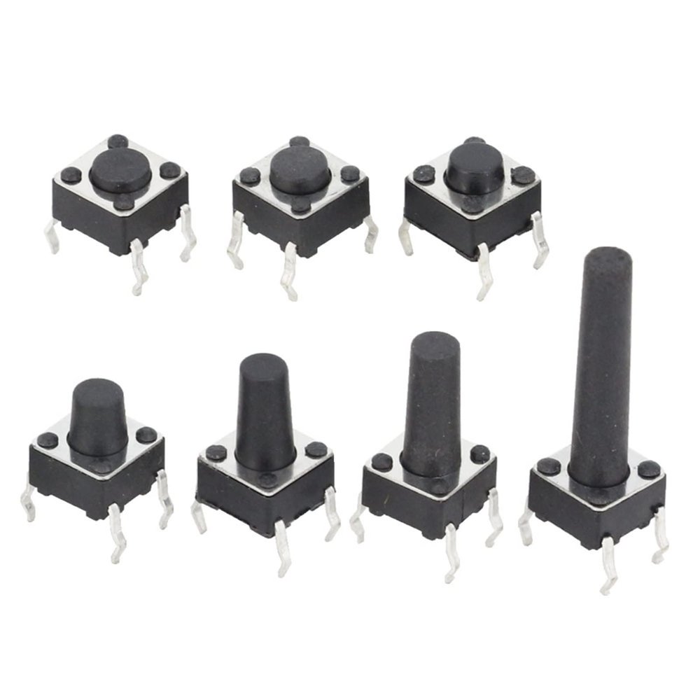 100 PCS 6 * 6 * 15.5~29 mm tact Switch 4 pin Vertical Micro Button Switch Key Switch Tactile Push Button Induction Switch 6x6 Series (Color : 6x6x19, Size : 100 PCS) (Color : 6x6x16.5, Size : 100 PC
