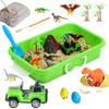 AGENTLAN Dinosaur Sensory Bin, Dinosaur Dig Sensory Toys with Play Sand for Toddlers Boys and Girls, Kids Toys Gift Sand Box for Age 3 4 5 6 7 8 view 1