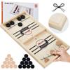 HELLO PAPAYA Fast Sling Puck Game - Test Your Speed and Accuracy with This Fast-Paced Wooden Air Hockey Desktop Battle Board Game - Guaranteed Fun Gifts for Family Night or Friends Party view 1