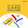 BORICO Card Holders for Playing Cards - 4 Pack Playing Card Holder for Kids and Adults,Stackable Storage Game Card Tray for Arthritis Patients with a Travel Pouch (Yellow) view 4