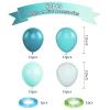 60 PCS 12 Inch Teal, Turquoise, Peacock, Pastel Mint Green, Light Blue Balloons Set for Birthday, Baby Shower, Wedding, Whale Theme Party Decorations view 2