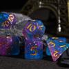 HDdais DND Dice Set, 7PCS Blue Polyhedral Dice Set Filled with Glitter for Dungeons and Dragons Role Playing Game and Tabletop Games view 3