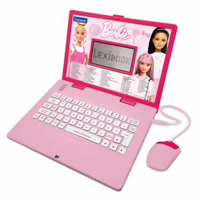 Lexibook Barbie Educational Laptop Bilingual English/German Kids Toy with 124 Activities for Learning, Playing Games and Music, Pink, JC598BBi3