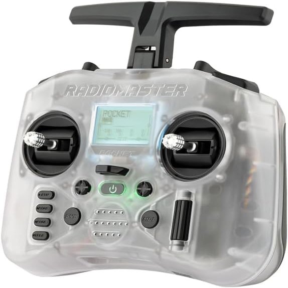 Xiangtat Radiomaster Pocket Hall Gimbal EdgeTX Transmitter Remote Control Portable Lightweight Built in LED Light Foldable Antenna (Cc2500 Transparent Mode 2)