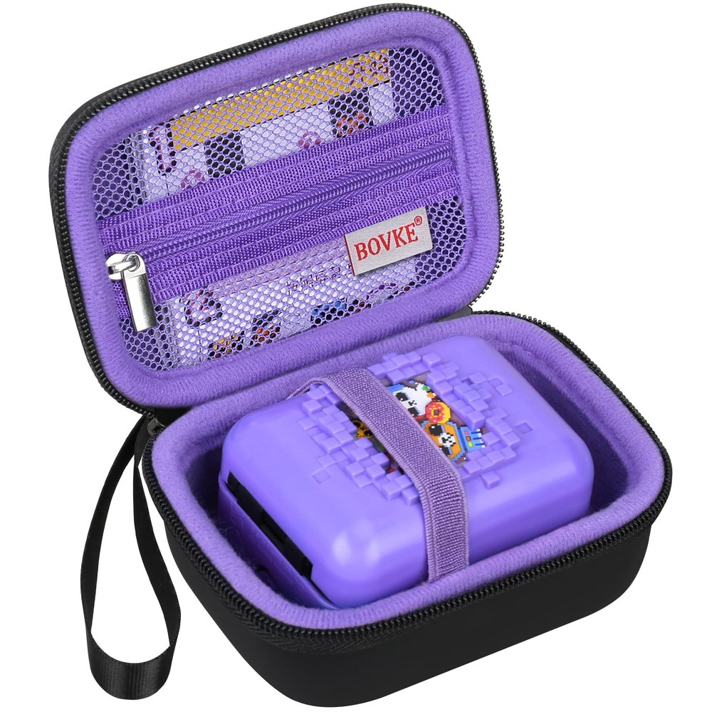 BOVKE Carrying Case for Bitzee Disney/Bitzee Magicals/Bitzee Interactive Toy Digital Pet and Case, Travel Holder Fits Bitzee Virtual Electronic Pets Kids Toys, Extra Space for Batteries, Purple