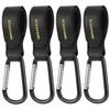 4Pack Universal Baby Stroller Hooks Clips for Hanging Bags and Shopping,Convenient Stroller Straps Accessories Perfect for Uppababy, Babyzen Yoyo, Britax, Bugaboo, Bob, Buggy, Shopping CartBlack view 1