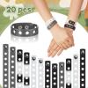 Aoriher 20 Pcs Silicone Charm Bracelets Gifts for Kids Silicone Wristband Gift Adjustable Rubber Bracelet with Holes for Boy Girl (Deep Color) view 4