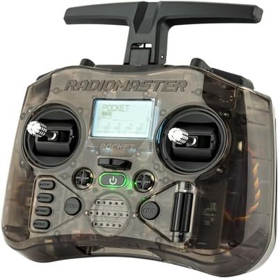 Radiomaster Pocket Hall Gimbal EdgeTX Transmitter Remote Control Portable Lightweight Built in LED Light Foldable Antenna (Cc2500 Charcoal Mode 2)