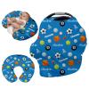 Custom Name Car Seat Canopy - Baby Car Seat Covers, Blue Football Print Infant Stroller Cover, Carseat Canopy Christmas Birthday Gifts for Girls and Boys(27"x29") view 1