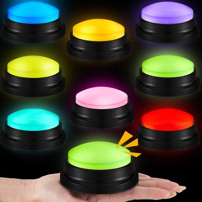 Honoson 8 Pcs Recordable Answer Buzzers, Personalized Sound, Recordable, Game Show Buzzers, Perfect for Family Game and Trivia Nights Recording Buttons Gifts for School Classroom Team(Fresh Color)
