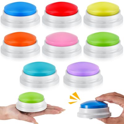 Honoson 8 Pieces Recordable Answer Buzzers Button for Trivia Games Show Buzzers Recording Buttons Gifts for Back to School Classroom Team(Elegant Color)