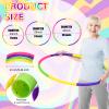 Syhood 12 Pcs Toy Color Hoop Plastic Detachable Adjustable Hoop Light Weight Exercise Fitness Equipment Toy Waist Ring for Adult Party, 3 Sizes(Green, Rose, Yellow, Purple) view 2