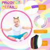 Syhood 12 Pcs Toy Color Hoop Plastic Detachable Adjustable Hoop Light Weight Exercise Fitness Equipment Toy Waist Ring for Adult Party, 3 Sizes(Green, Rose, Yellow, Purple) view 3