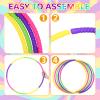 Syhood 12 Pcs Toy Color Hoop Plastic Detachable Adjustable Hoop Light Weight Exercise Fitness Equipment Toy Waist Ring for Adult Party, 3 Sizes(Green, Rose, Yellow, Purple) view 4