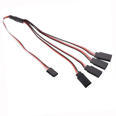 BrewJa Droyuke 1PCS 15/30/50cm 1to1 1to 2 1 to 3 1 to 4 RC Servo Extension Wire Cable for Futaba JR Male to Female RC Model (Color : 1to4 30CM)