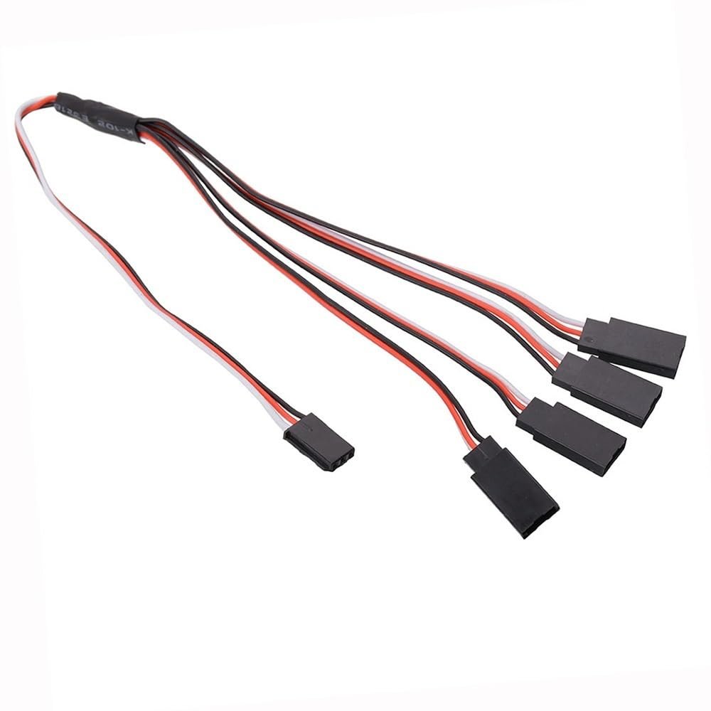 BrewJa Droyuke 1PCS 15/30/50cm 1to1 1to 2 1 to 3 1 to 4 RC Servo Extension Wire Cable for Futaba JR Male to Female RC Model (Color : 1to4 30CM)