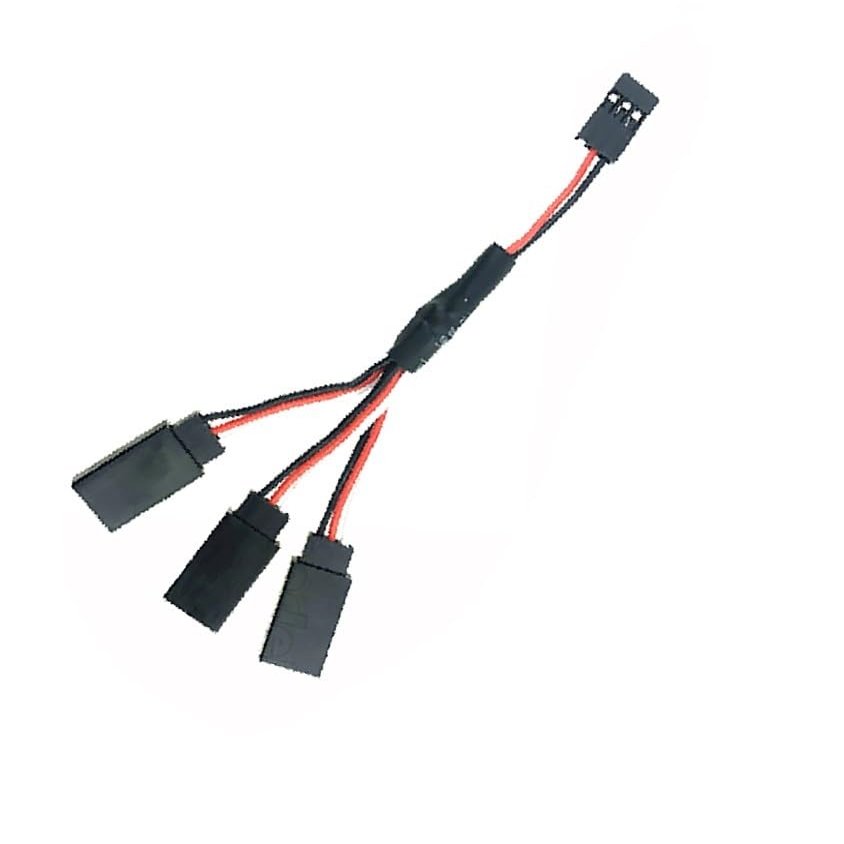 BrewJa Droyuke 1PCS 15/30/50cm 1to1 1to 2 1 to 3 1 to 4 RC Servo Extension Wire Cable for Futaba JR Male to Female RC Model (Color : 1to3 15CM)