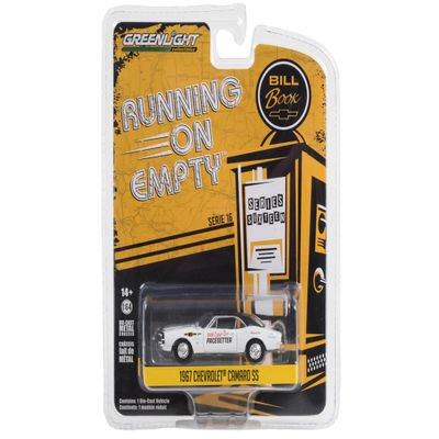 1967 Chevy Camaro SS White with Black Top Book City Chevy Pacesetter - Altoona, Pennsylvania Running on Empty Series 16 1/64 Diecast Model Car by Greenlight 41160A