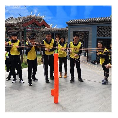 Team Building Block Stacking Game, Adult Teen Kids Outdoor Group Competition Gaming Device, Easy to Carry (Color : Red, Size : 5PCS)