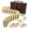 Playbees Jumbo Double Six Dominoes Set - 28 White Classic Tiles in Faux Leather Case - Fun Educational Toy for Kids, Boys, Girls, Classroom Kit, Classic Game Night Party Favors Set, Travel-Friendly view 1