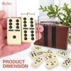 Playbees Jumbo Double Six Dominoes Set - 28 White Classic Tiles in Faux Leather Case - Fun Educational Toy for Kids, Boys, Girls, Classroom Kit, Classic Game Night Party Favors Set, Travel-Friendly view 2