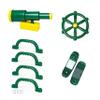 Barcaloo Playground Accessories for Kids Outdoor Playset for Kids 7 Piece Pirate Telescope, Playhouse Wheel, Green Safety Handle Bars & Phone Attachments for Backyard Treehouse, Jungle Gym & Swing Set view 1